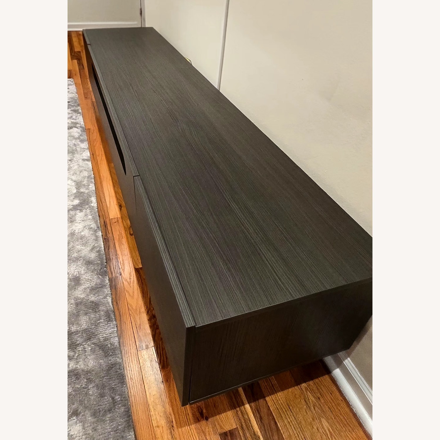 Lazzoni Dark Gray Wood Media Storage - image-2