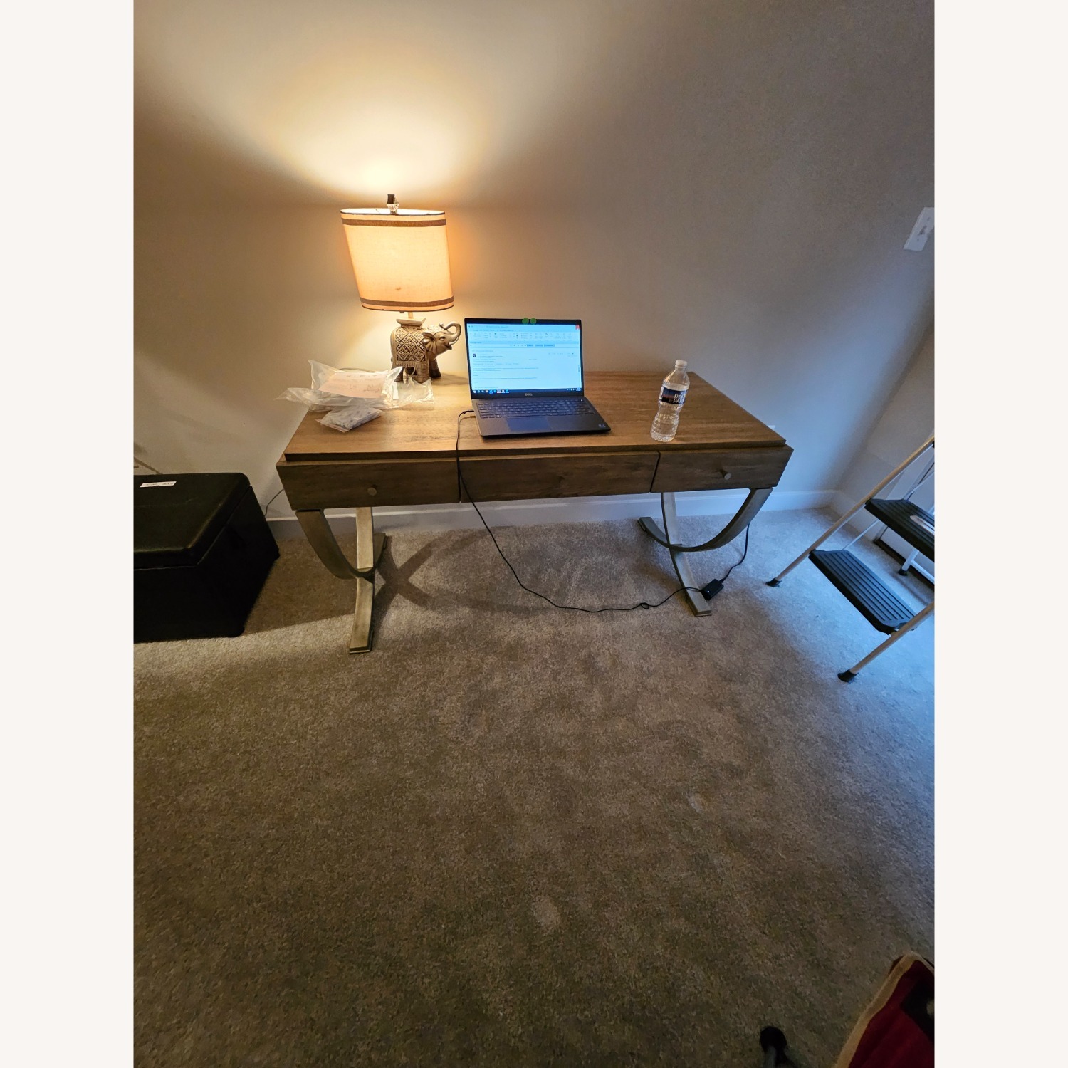 Ashley Furniture Riverside Light Gray Wood Writing Desk - image-2