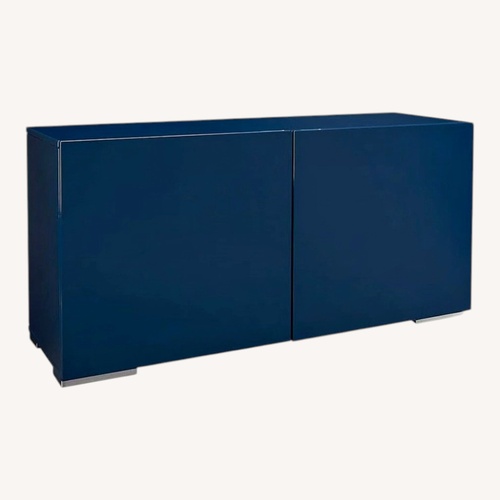 Used CB2 Fuel Blue Wood Sideboard for sale on AptDeco