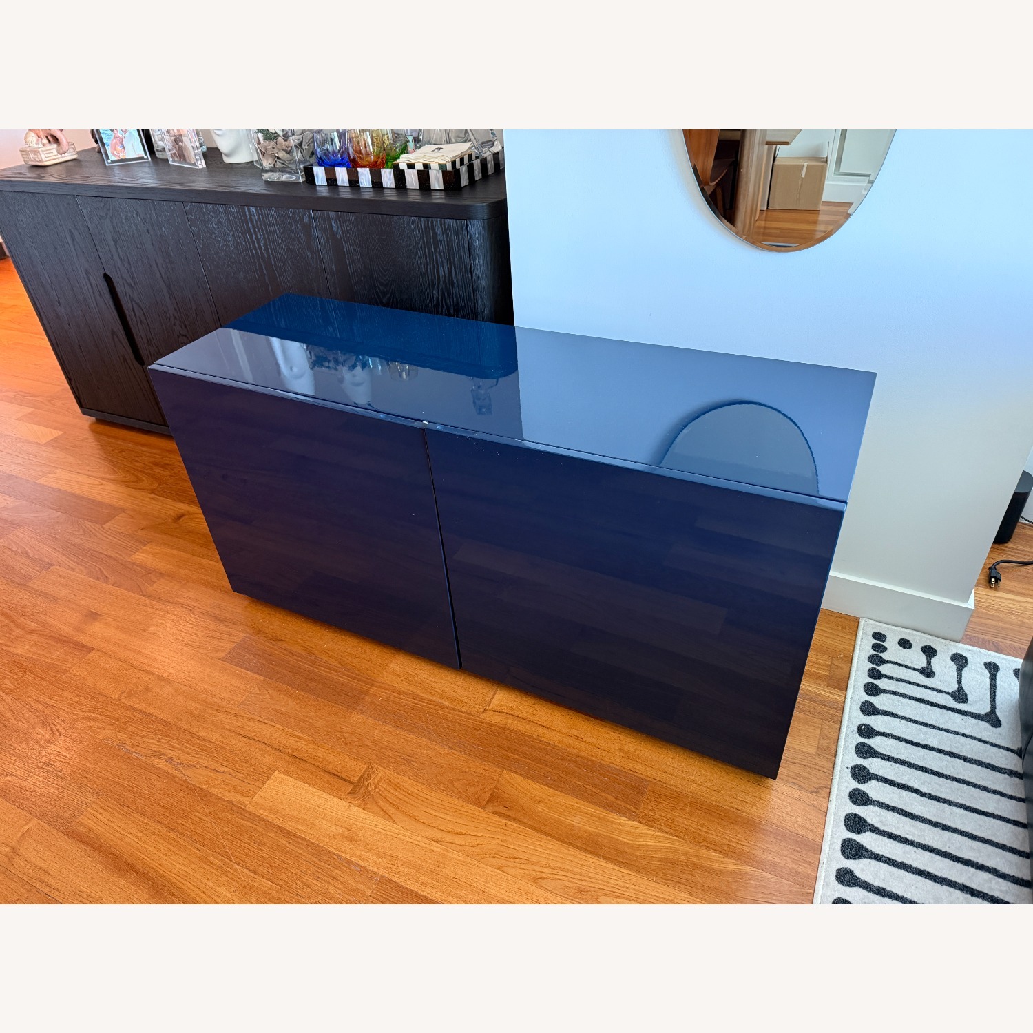 CB2 Fuel Blue Wood Sideboard - image-4