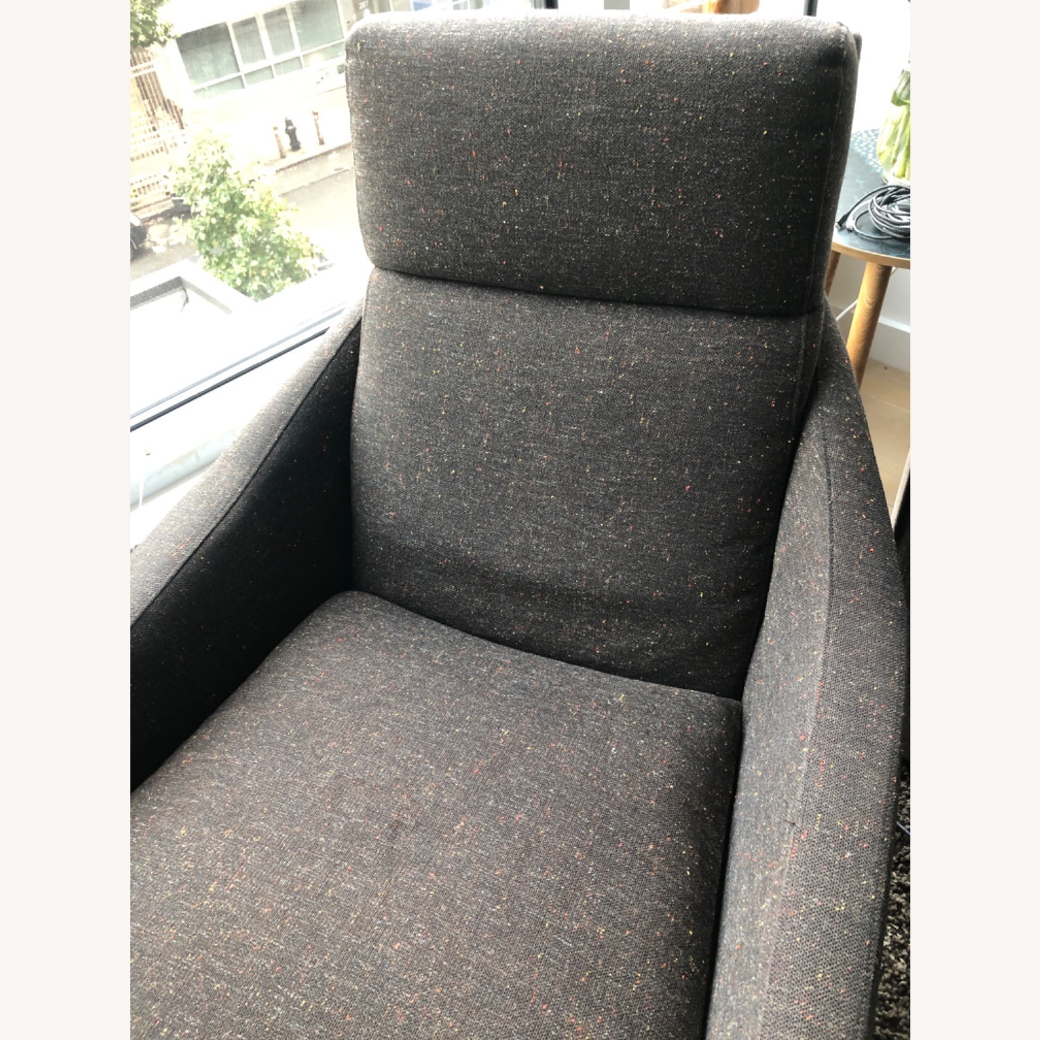 West Elm Austin Swivel Chair & Ottoman - image-3