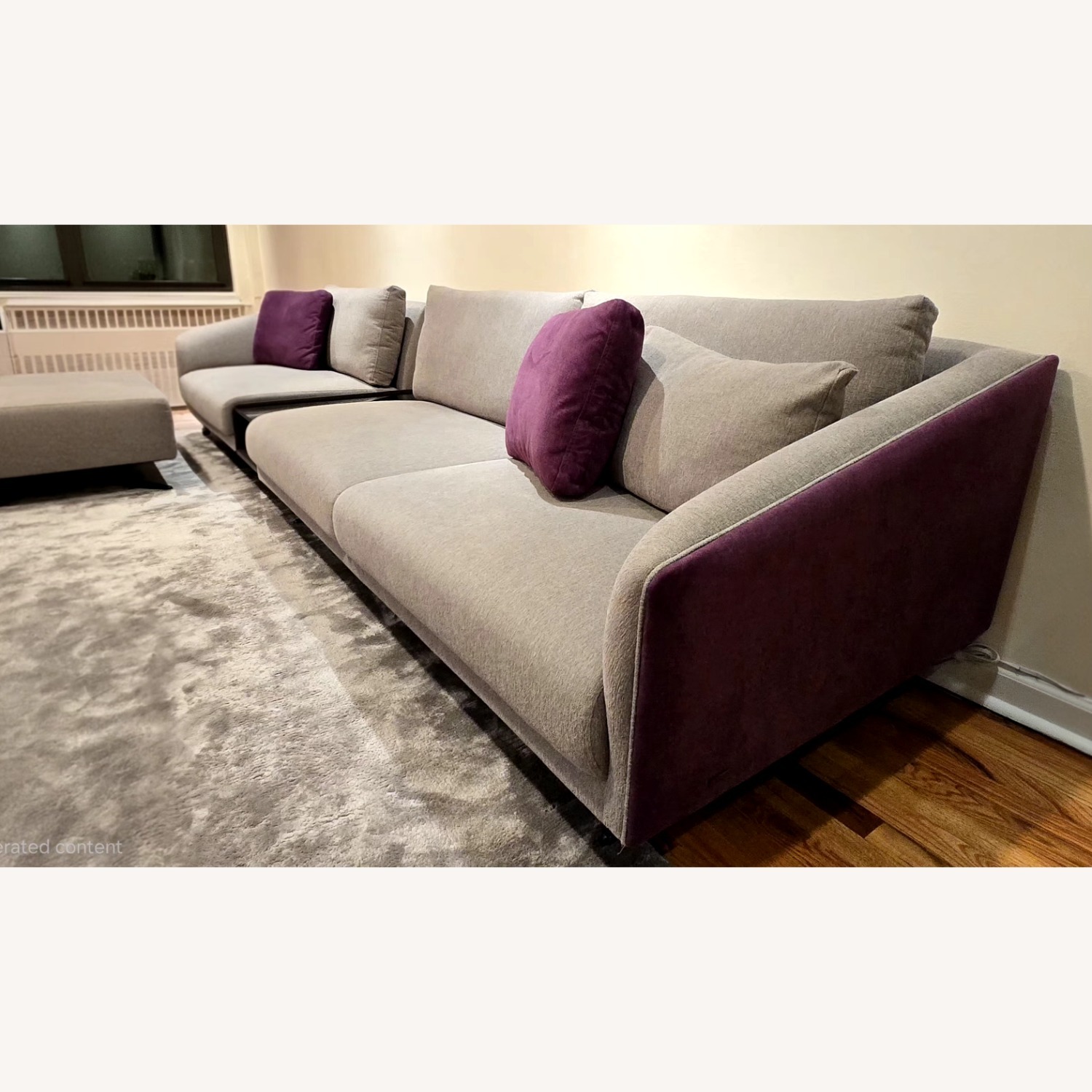 Lazzoni Light Gray Fabric 2 Piece Sectional - image-1