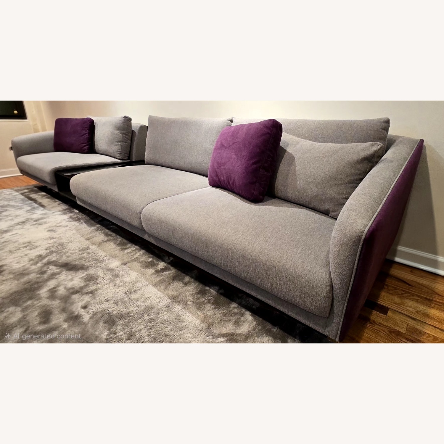 Lazzoni Light Gray Fabric 2 Piece Sectional - image-3