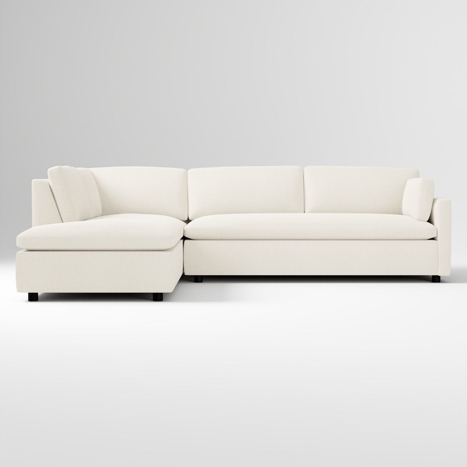 West Elm Marin White Boucle 2 Piece Sectional - image-2