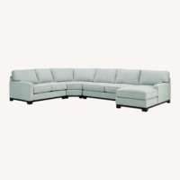 Raymour & Flanigan Arlo Gray Sectional + Ottoman 