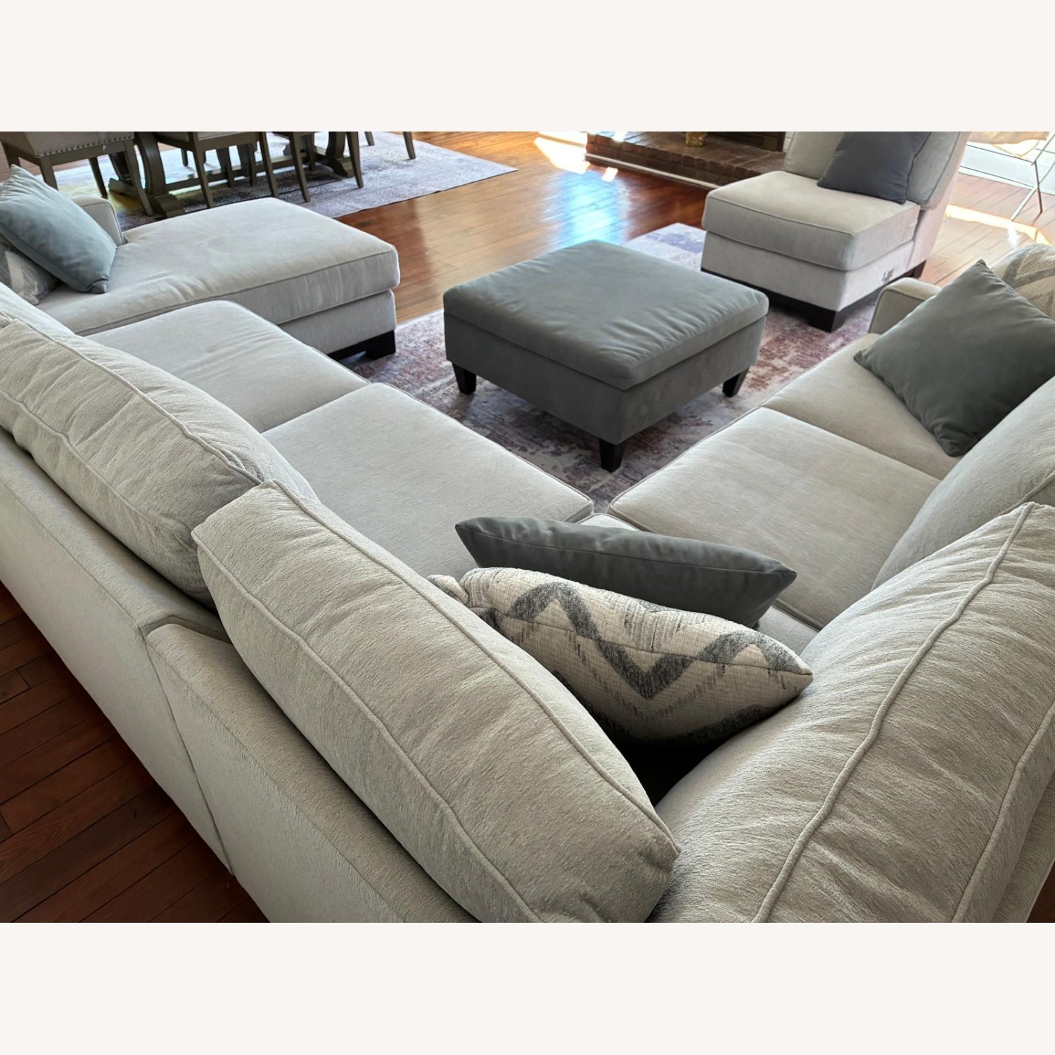 Raymour & Flanigan Arlo Gray Sectional + Ottoman  - image-3