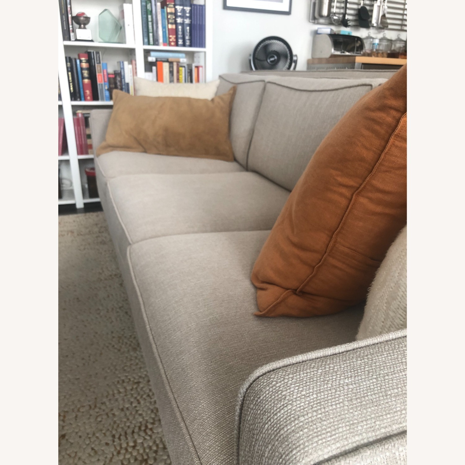 Crate & Barrel Rochelle Natural Fabric 3+ Seater Sofa - image-3