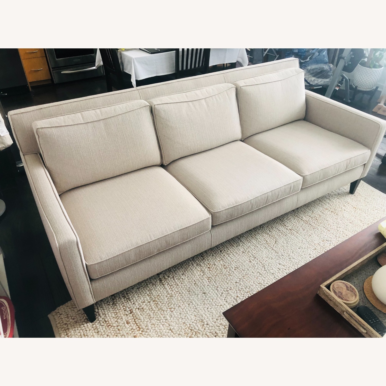 Crate & Barrel Rochelle Natural Fabric 3+ Seater Sofa - image-4