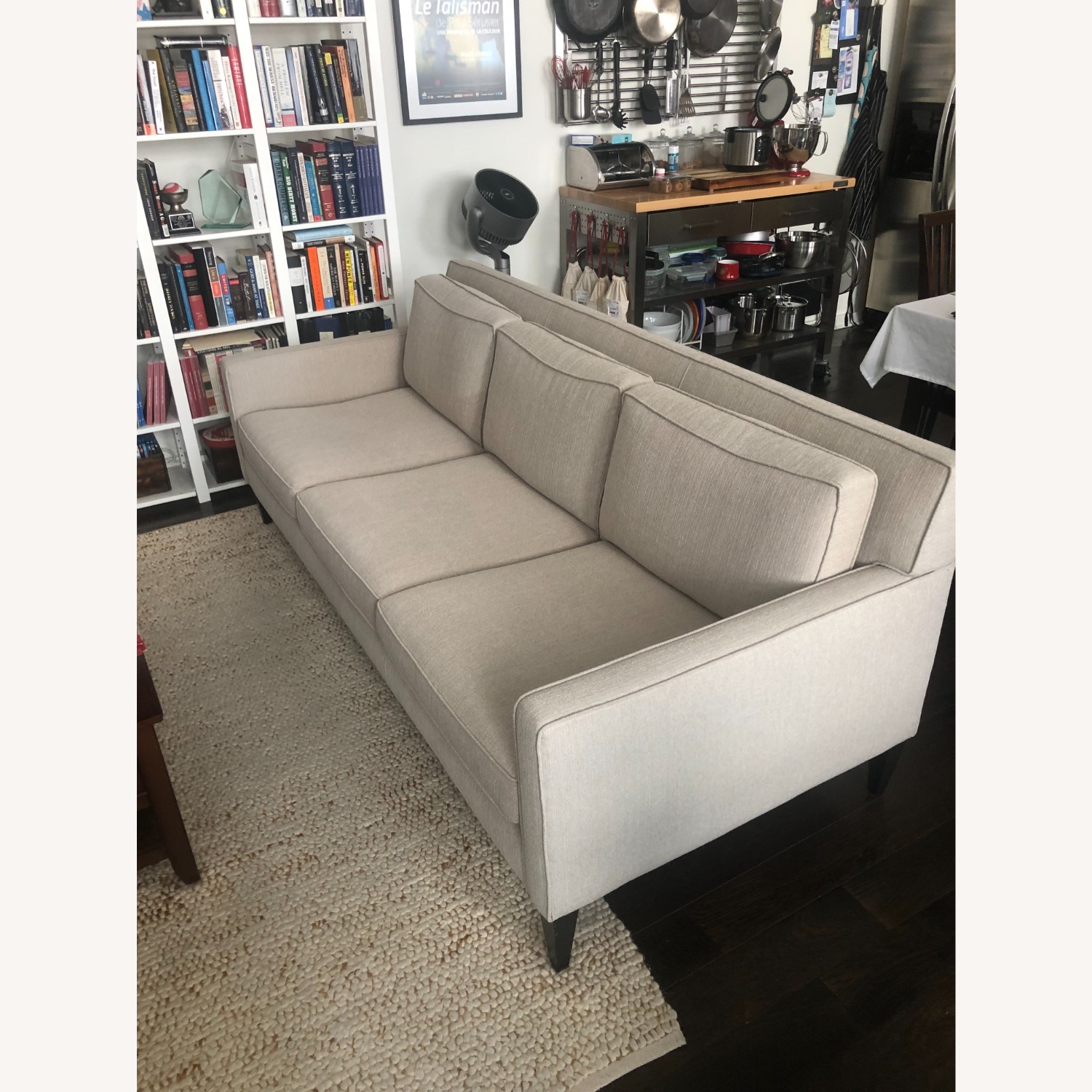 Crate & Barrel Rochelle Natural Fabric 3+ Seater Sofa - image-1