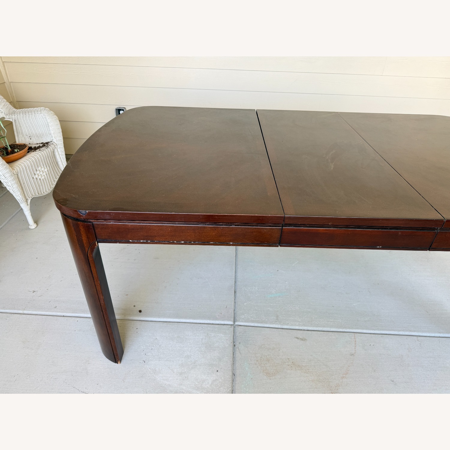 Dark Brown Wood Dining Table with Extension  - image-6