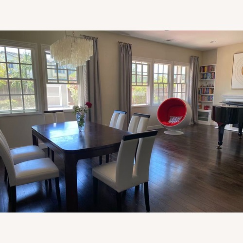 Used Dark Brown Wood Dining Table with Extension  for sale on AptDeco