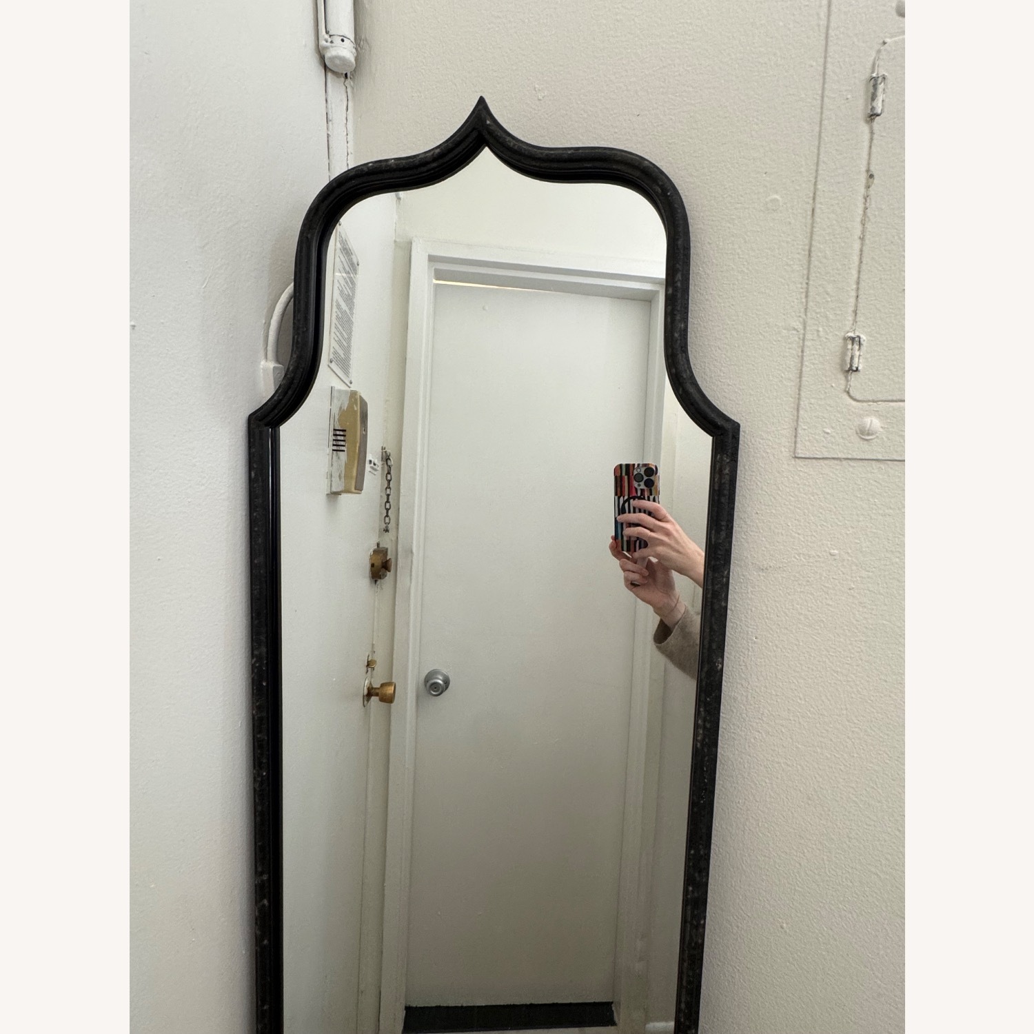 Pottery Barn Viola Black Metal Floor Mirror - image-3