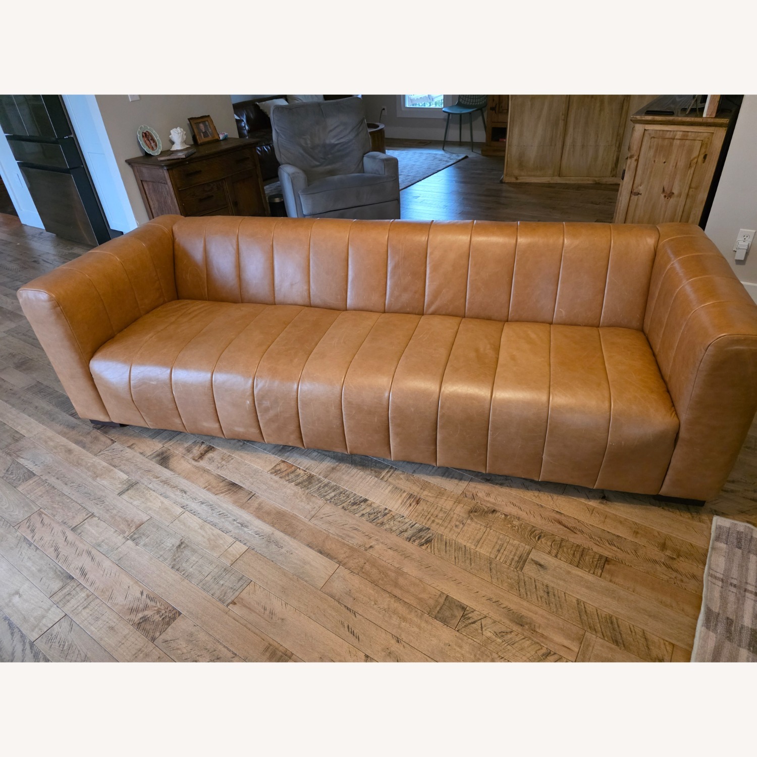 Poly and Bark Canale Light Brown Leather Loveseat - image-1