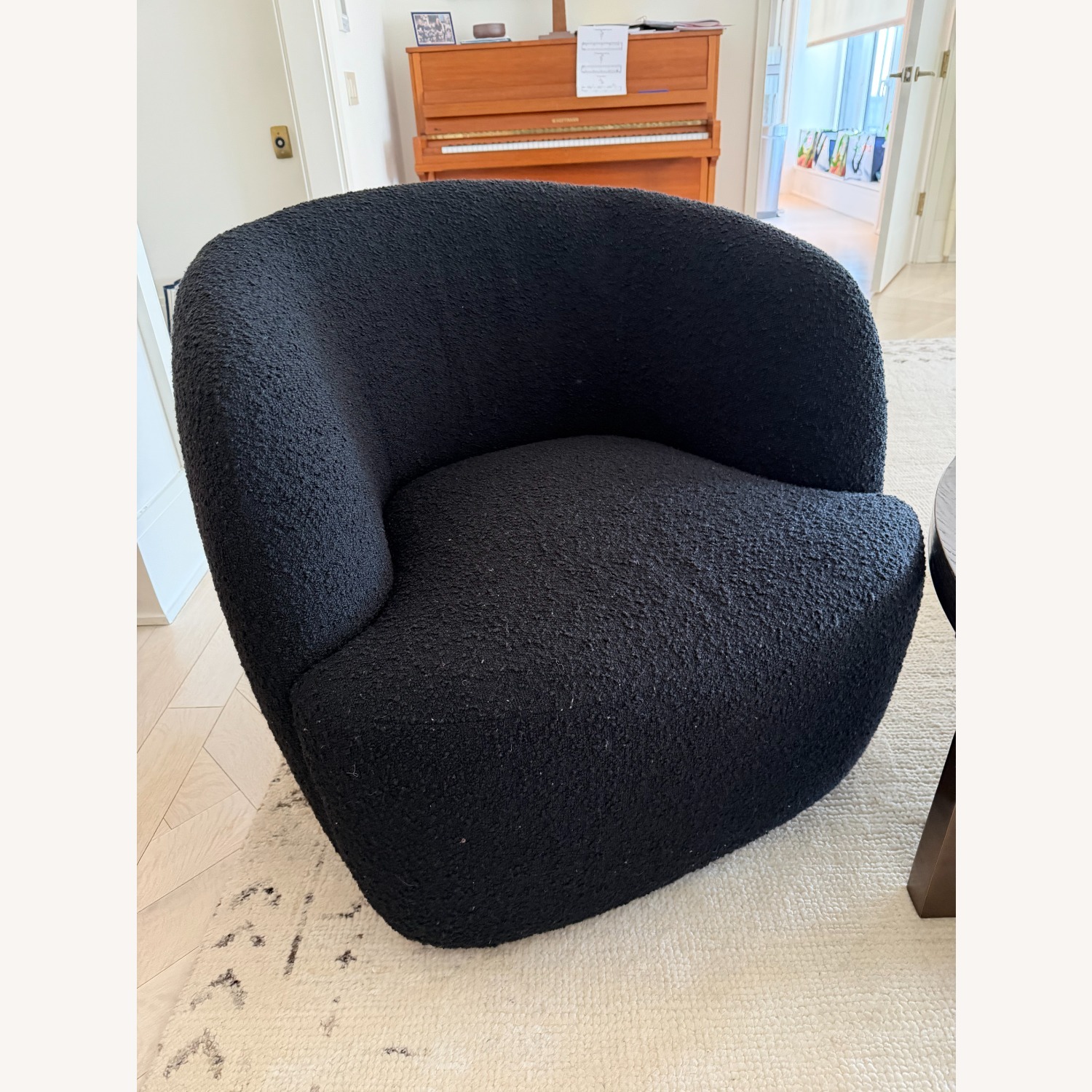 CB2 Goop Boucle Swivel Chair x 2 - Black - image-2