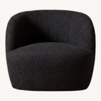 CB2 Goop Boucle Swivel Chair x 2 - Black
