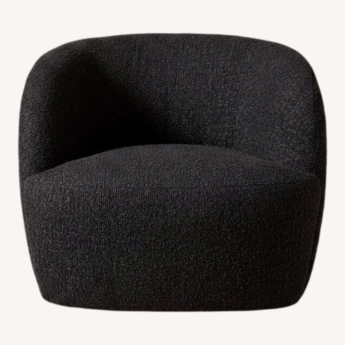 Used CB2 Goop Boucle Swivel Chair x 2 - Black for sale on AptDeco