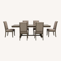 Raymour & Flanigan Lorient Dark Gray Dining Table Set