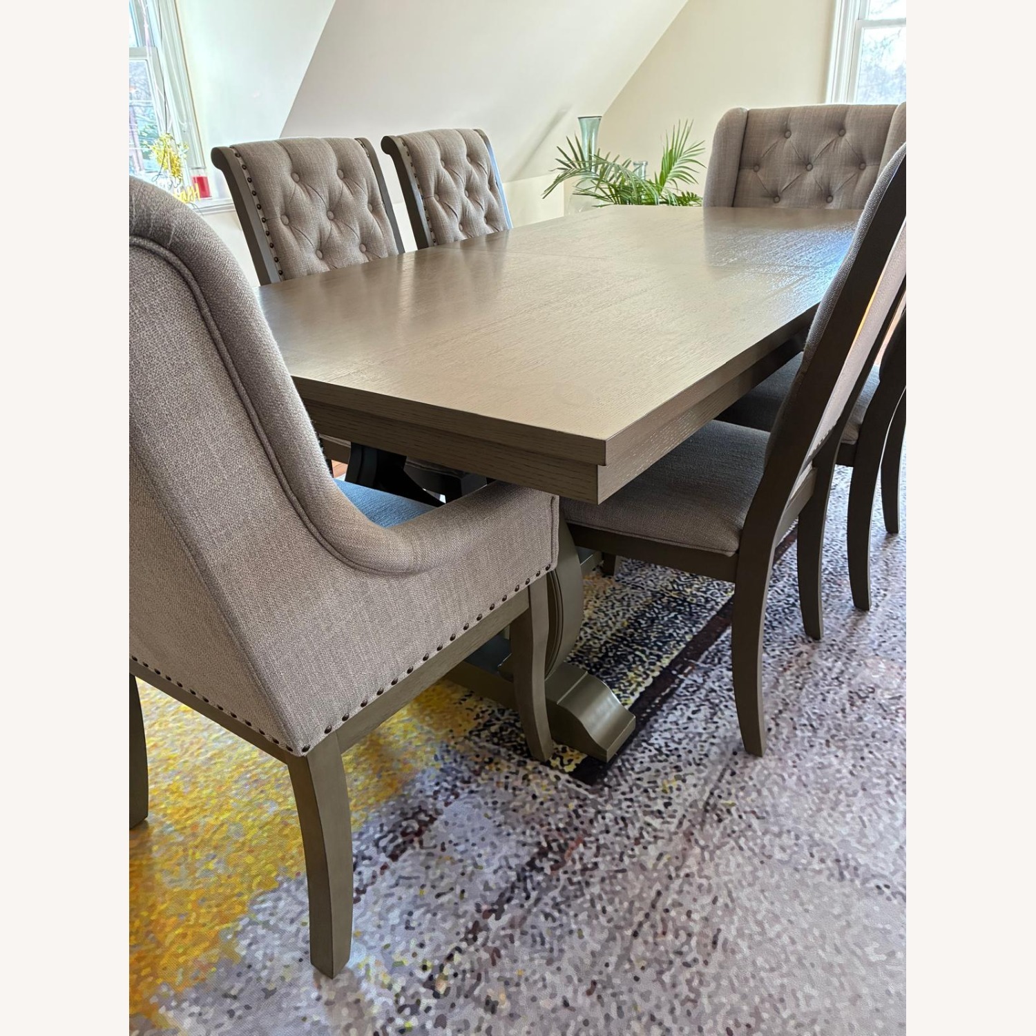 Raymour & Flanigan Lorient Dark Gray Dining Table Set - image-7