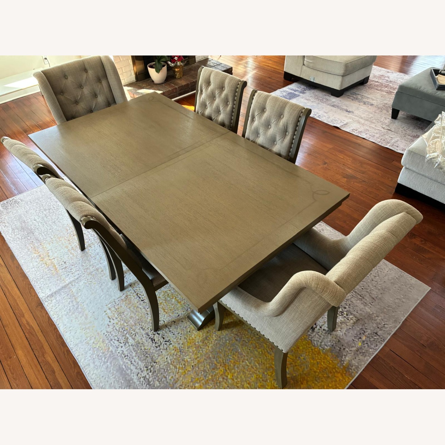 Raymour & Flanigan Lorient Dark Gray Dining Table Set - image-2