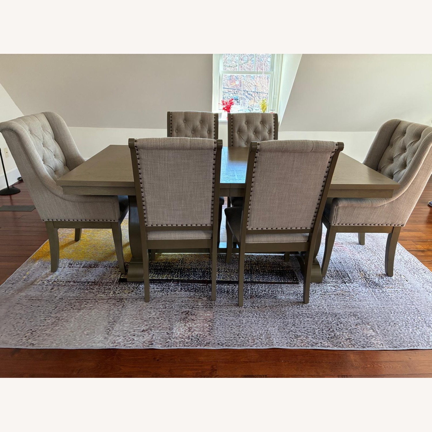 Raymour & Flanigan Lorient Dark Gray Dining Table Set - image-6