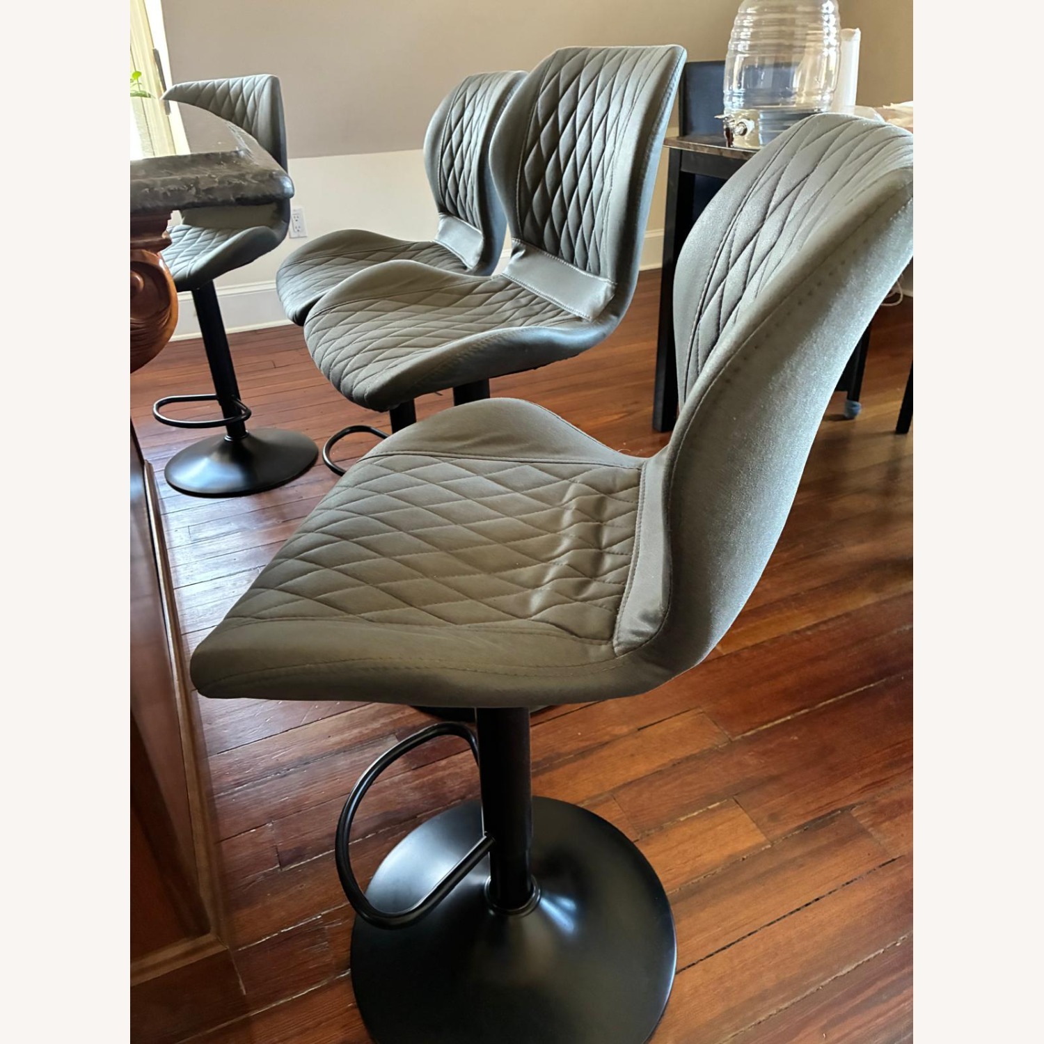 Black Fabric Dining Chair - image-5