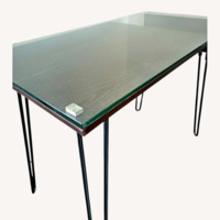 Raymour & Flanigan Dark Brown Glass Desk