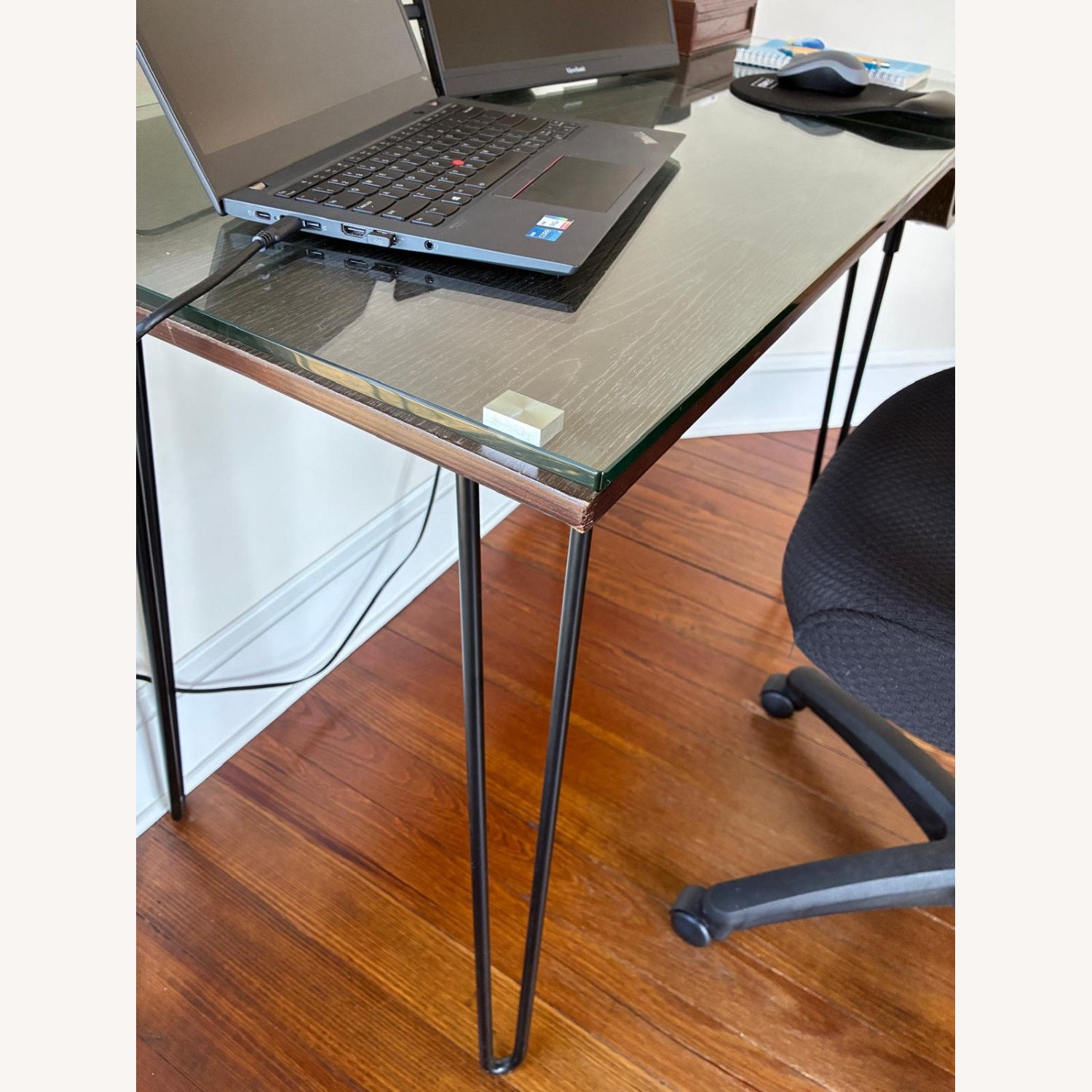 Raymour & Flanigan Dark Brown Glass Desk - image-4