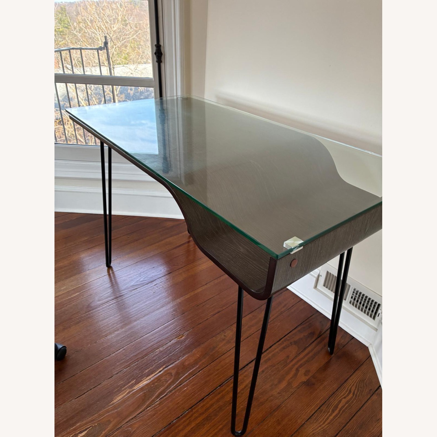 Raymour & Flanigan Dark Brown Glass Desk - image-3