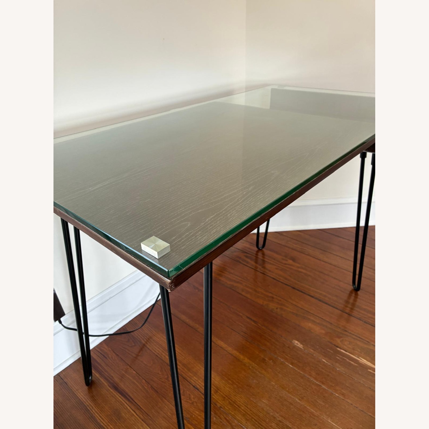 Raymour & Flanigan Dark Brown Glass Desk - image-1