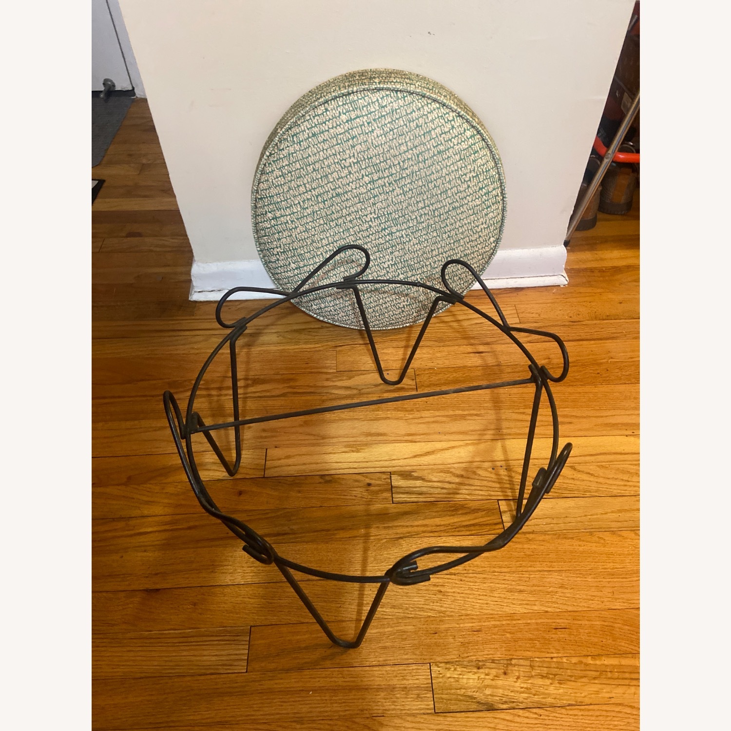 Vintage/Antique Vinyl Ottoman - image-3