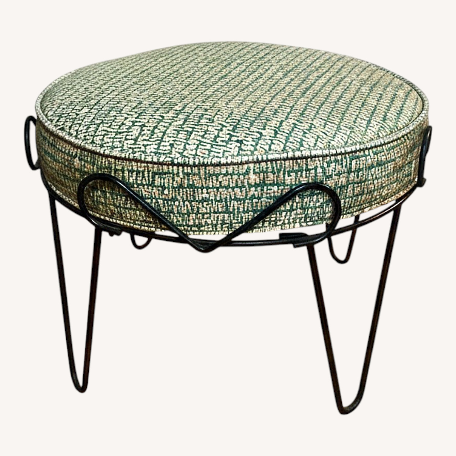 Vintage/Antique Vinyl Ottoman - image-0