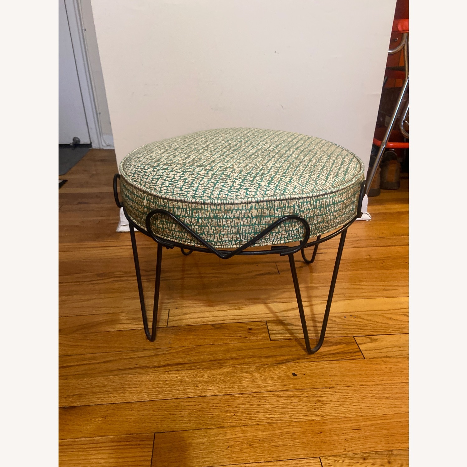 Vintage/Antique Vinyl Ottoman - image-1