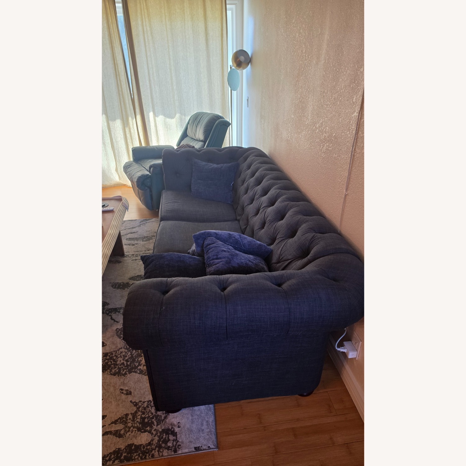 Vintage/Antique Blue 3+ Seater Sofa - image-1