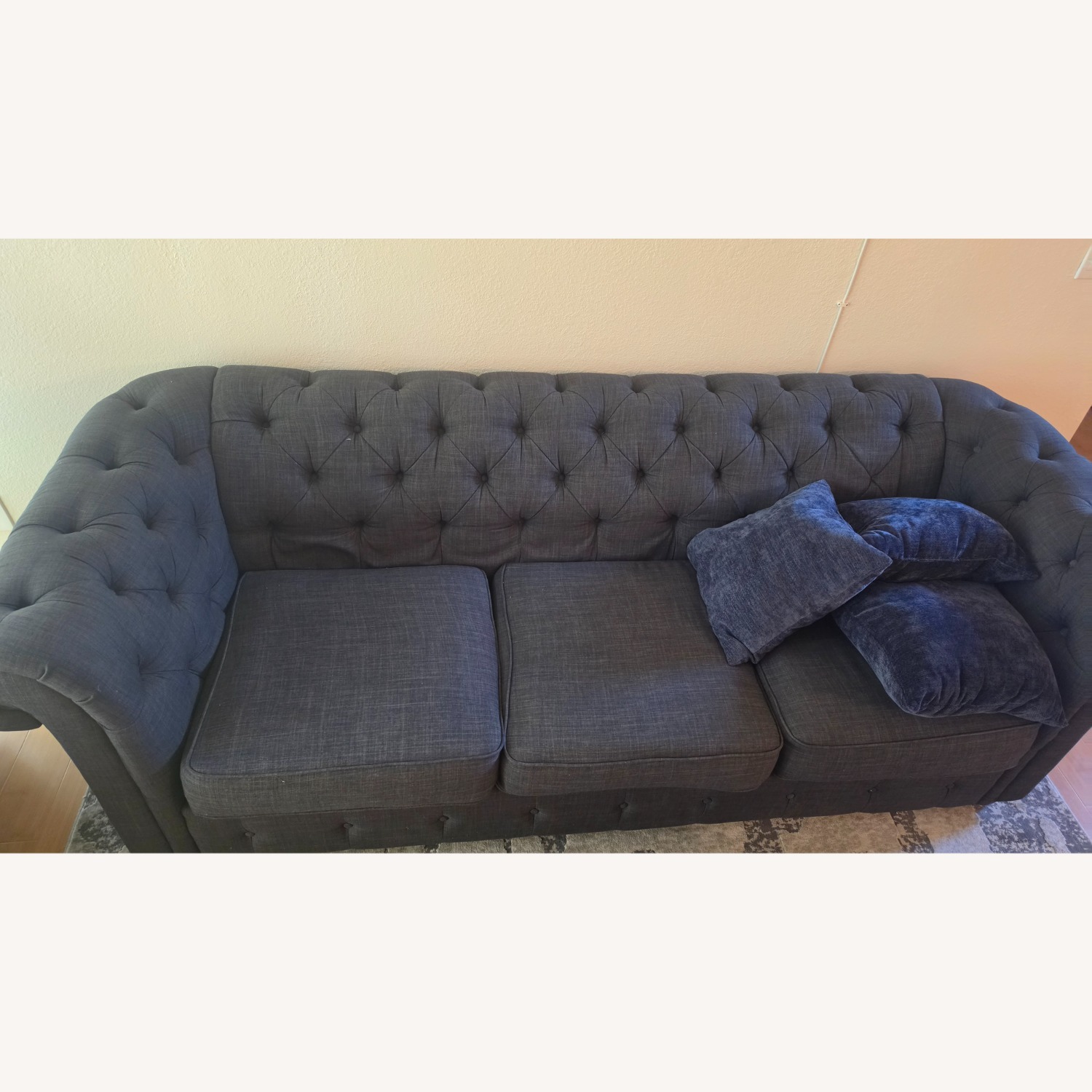 Vintage/Antique Blue 3+ Seater Sofa - image-5