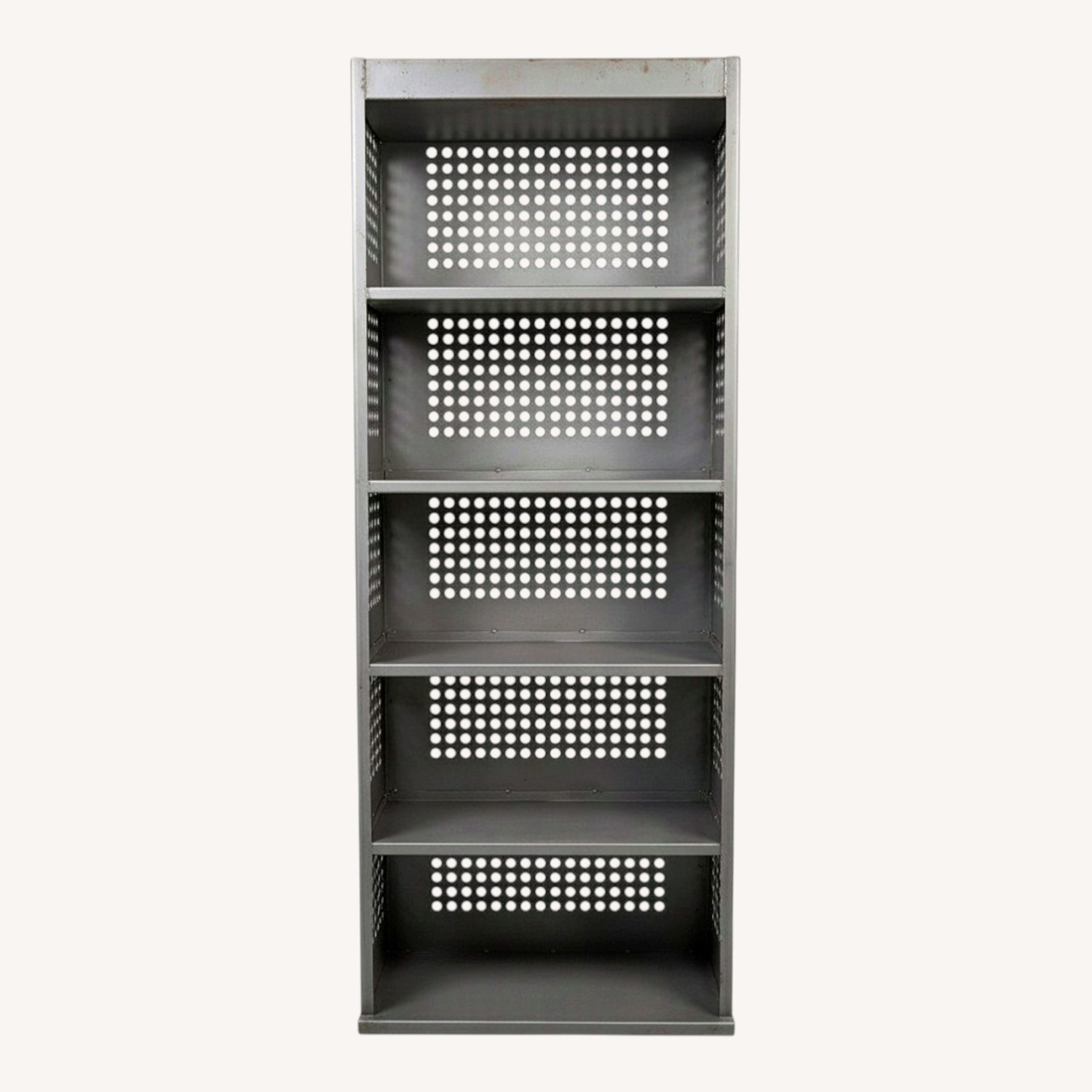 Vintage/Antique Perforated Metal Bookcase 1970's - image-0