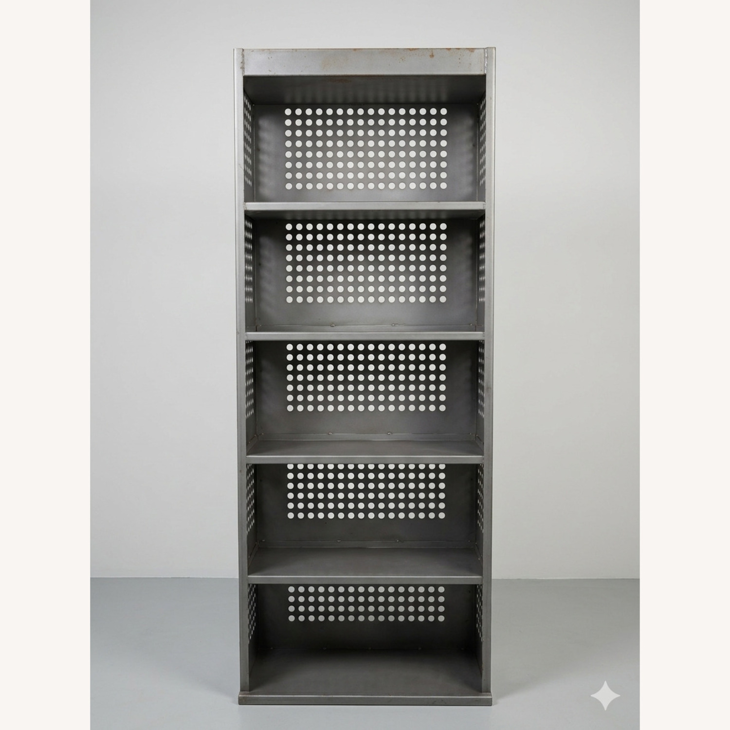 Vintage/Antique Perforated Metal Bookcase 1970's - image-1
