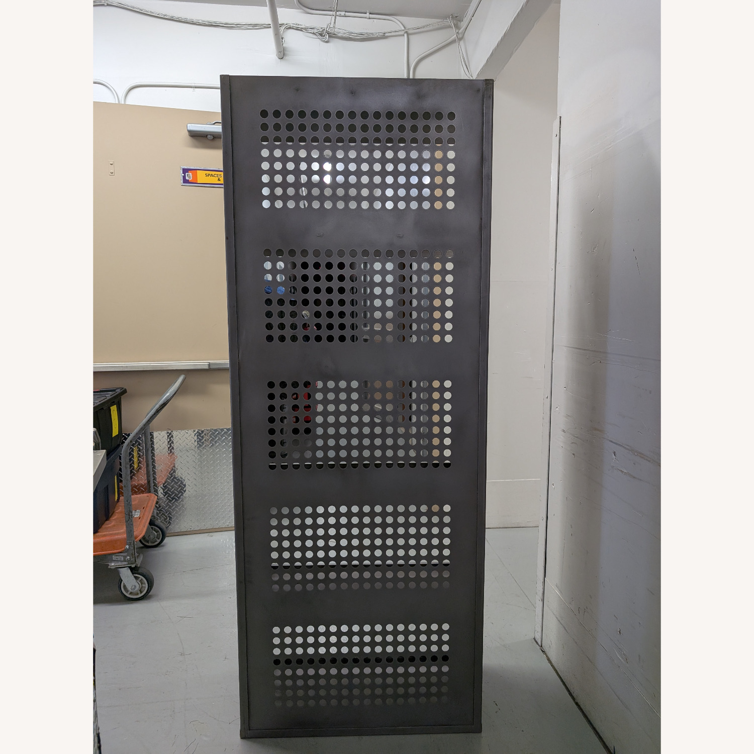 Vintage/Antique Perforated Metal Bookcase 1970's - image-2