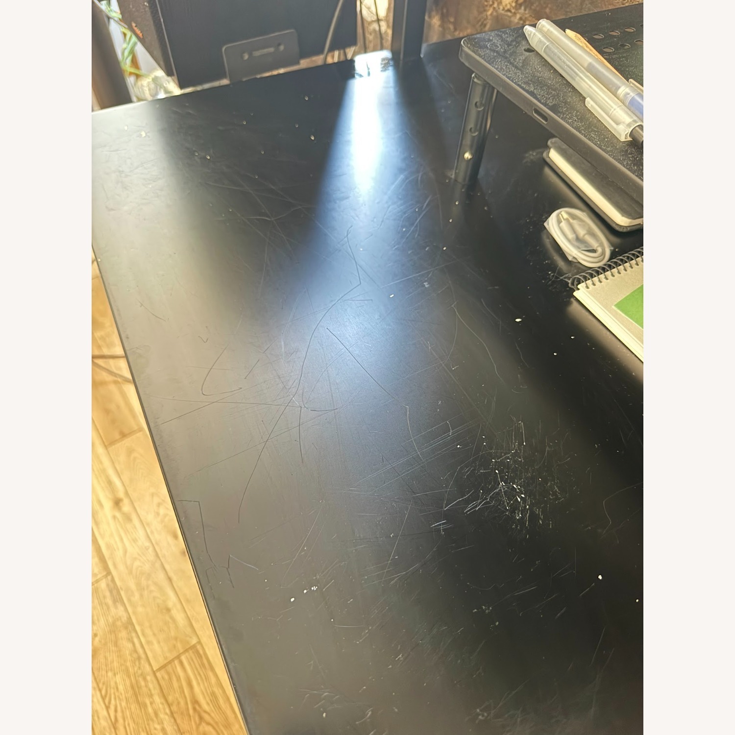 CB2 Stairway Wall Mounted Black Metal Desk - image-3