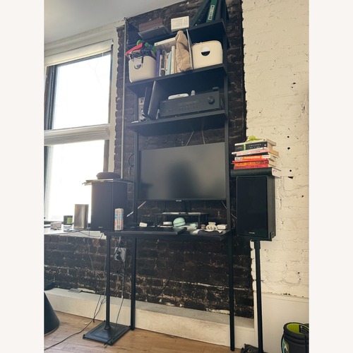 Used CB2 Stairway Wall Mounted Black Metal Desk for sale on AptDeco