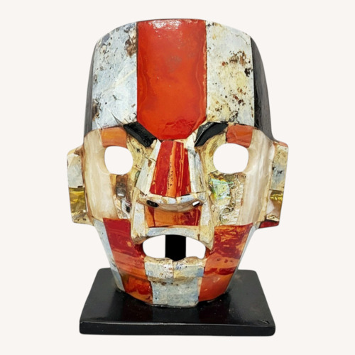 Used Mexican Gemstone Dollars Mask on Stand for sale on AptDeco