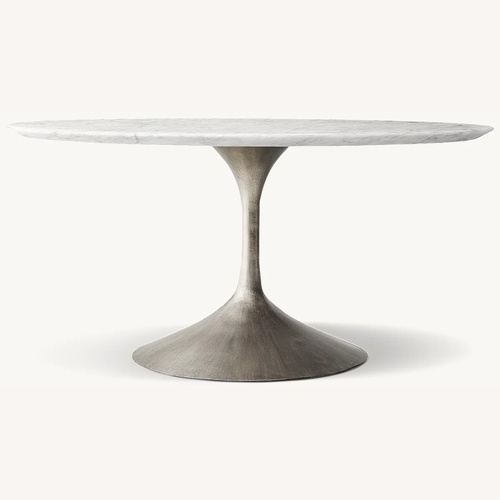 Used Restoration Hardware Aero 50" Round Marble Table for sale on AptDeco
