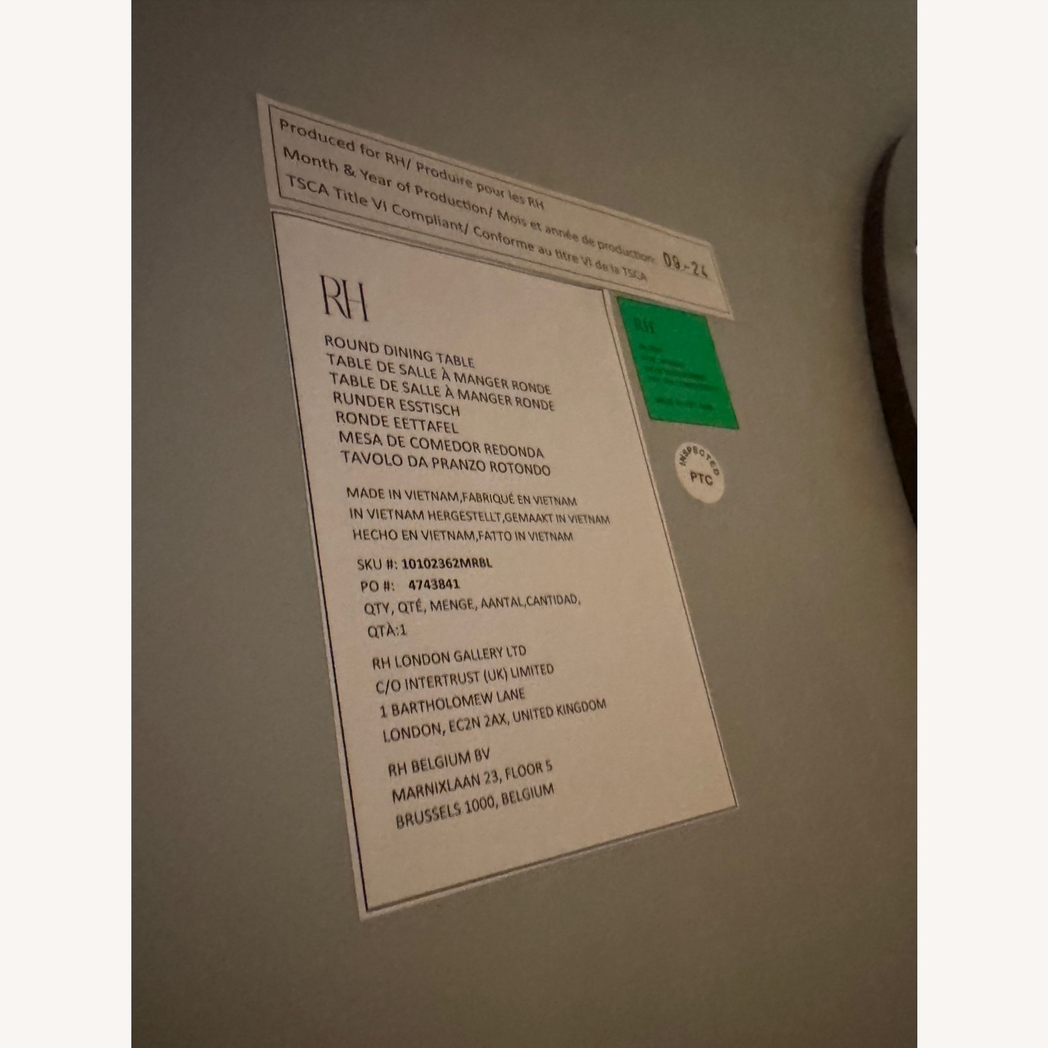 Restoration Hardware Aero 50" Round Marble Table - image-8