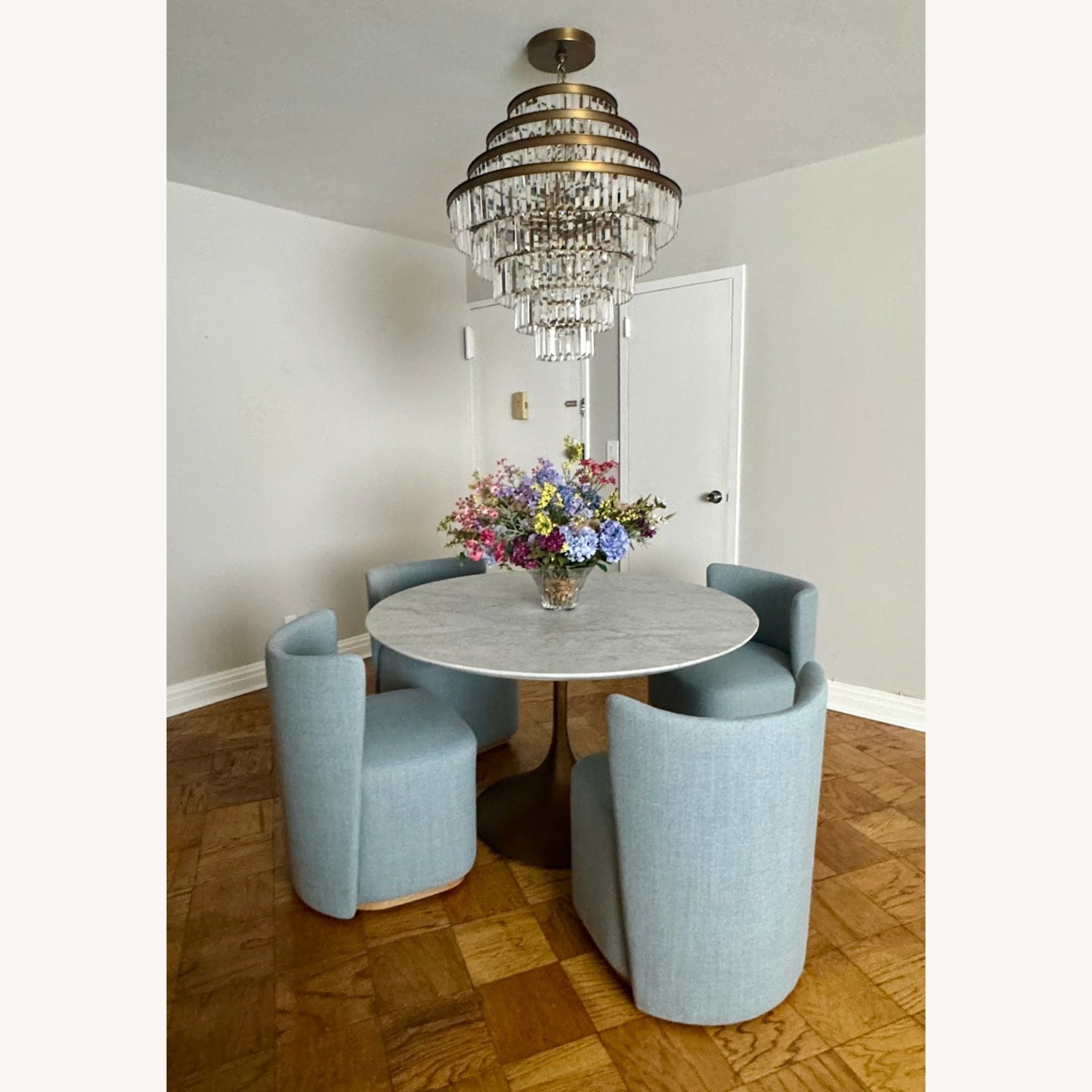 Restoration Hardware Aero 50" Round Marble Table - image-10