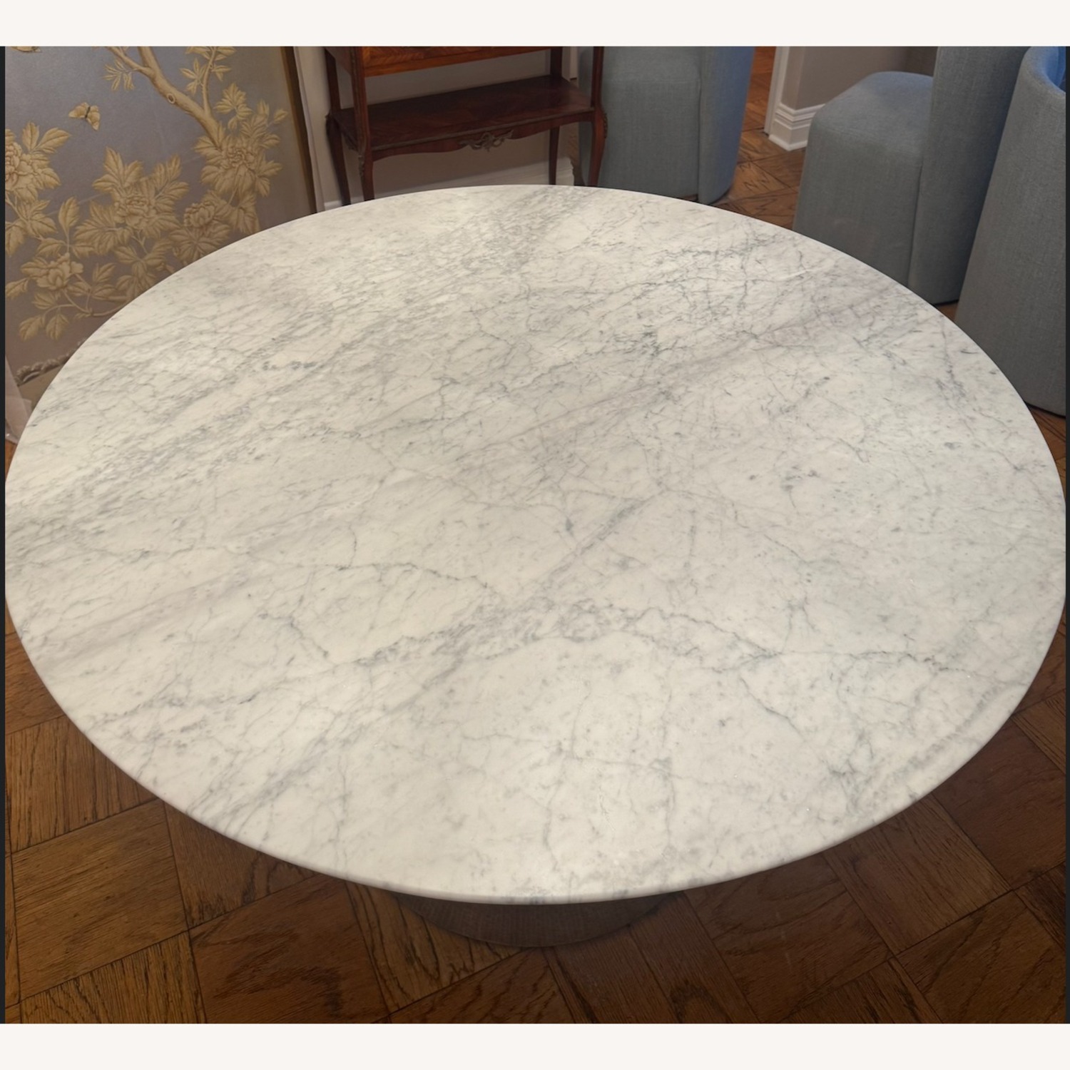 Restoration Hardware Aero 50" Round Marble Table - image-3