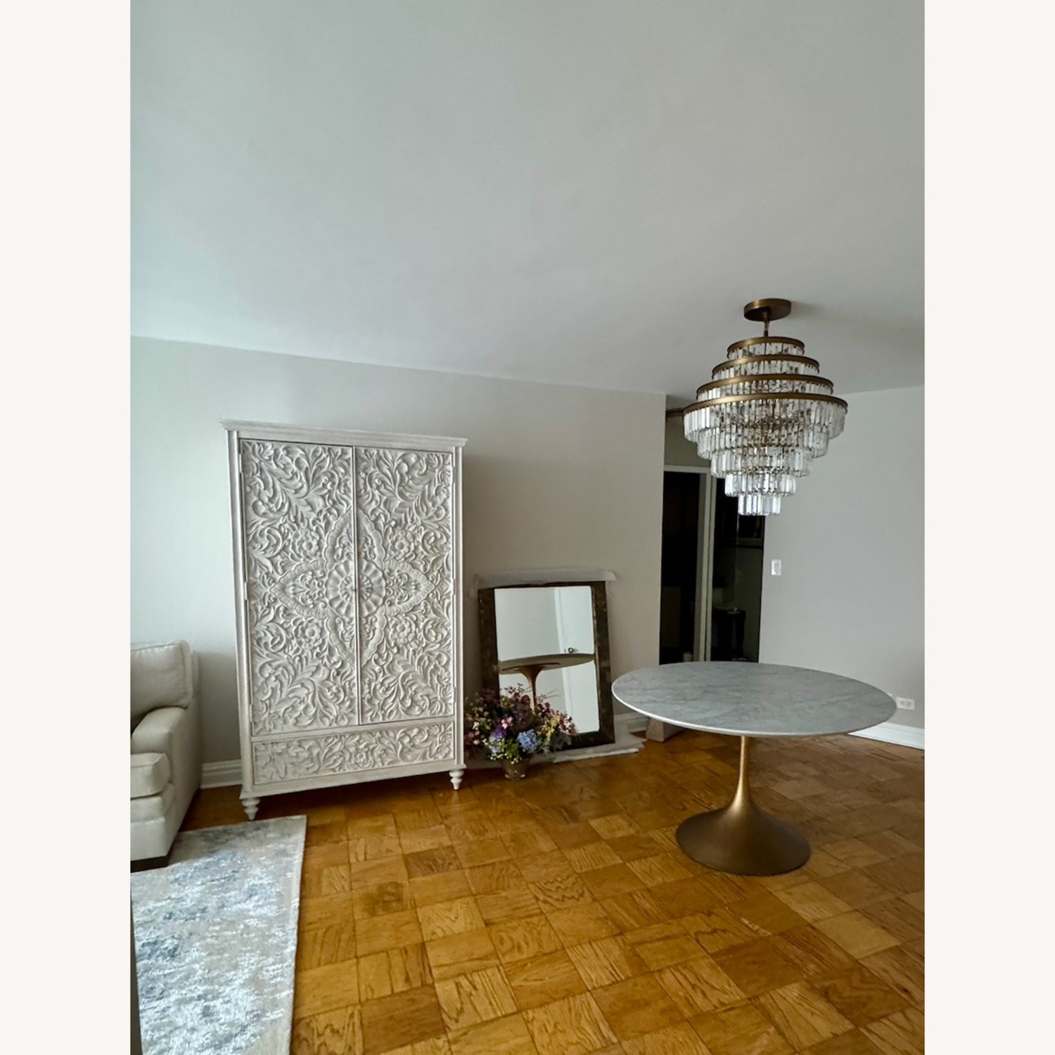 Restoration Hardware Aero 50" Round Marble Table - image-2