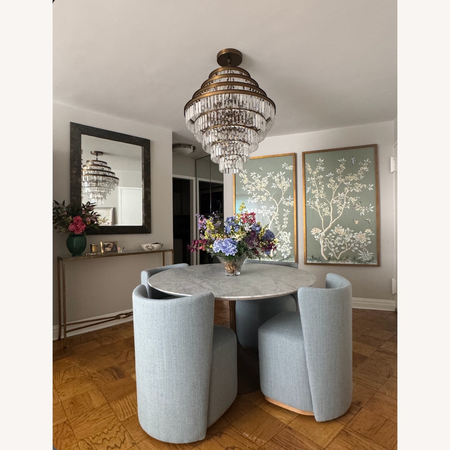 Restoration Hardware Aero 50" Round Marble Table - image-12