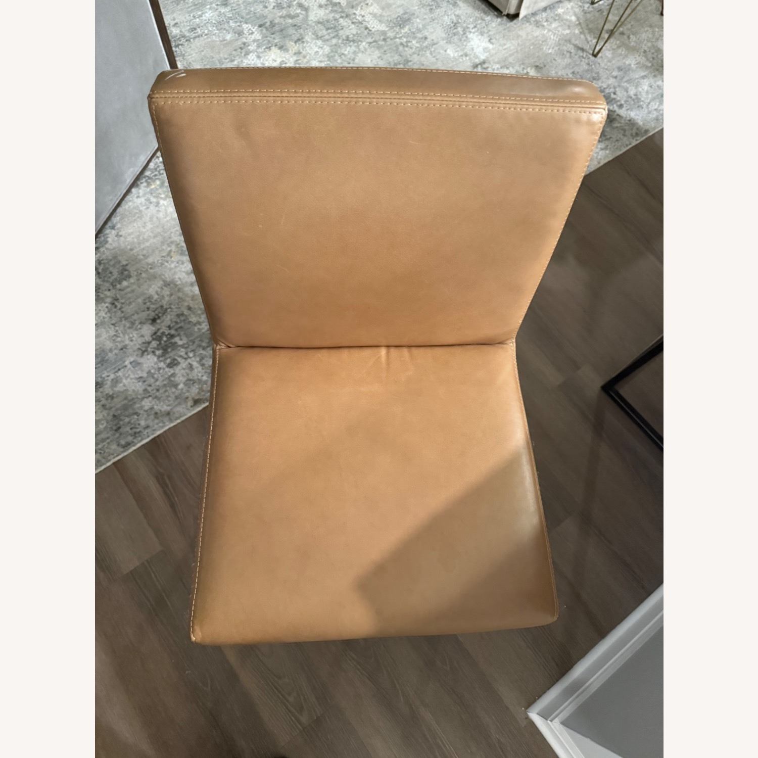 Restoration Hardware Emery Light Brown Leather Stools - image-3