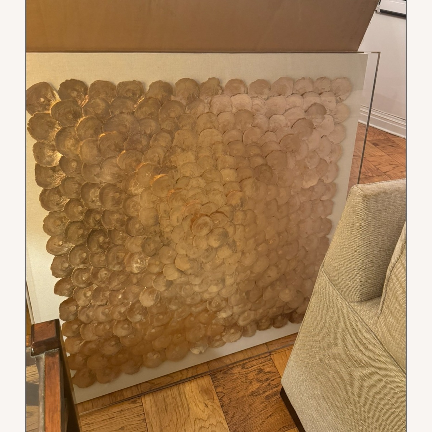 Restoration Hardware Capiz Shell Art Large - Gold - image-3