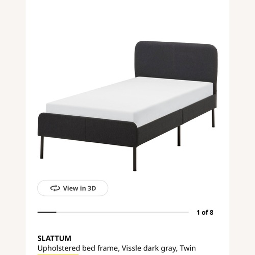 Used IKEA Slattum Gray Upholstered Twin Bed for sale on AptDeco