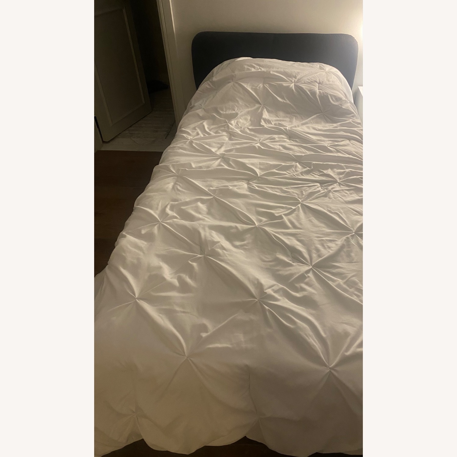 IKEA Slattum Gray Upholstered Twin Bed - image-3